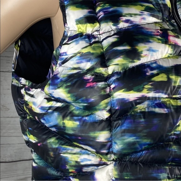 Tangerine Watercolor Floral Down Puffer Vest - Picture 5 of 12